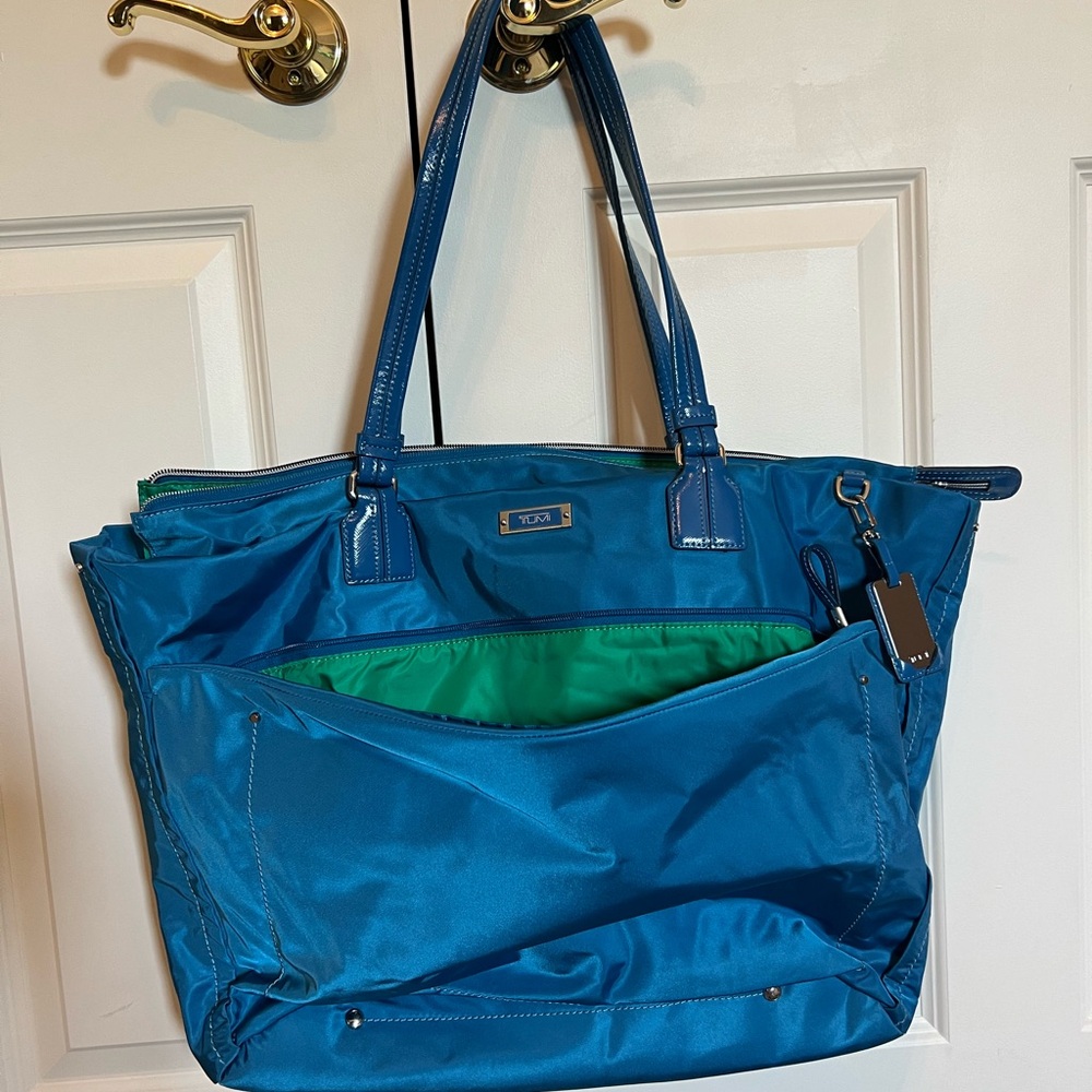 Tumi Voyageur Aqua Nylon Tote Bag